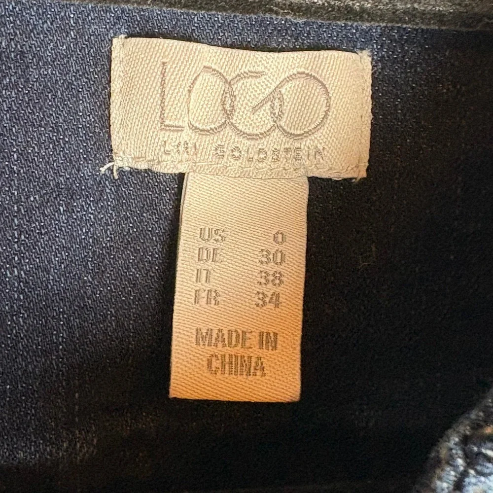 NWT LOGO Lori Goldstein Sz 0 Acid Wash Denim Chore Jacket‎ Frayed Hem Shacket
